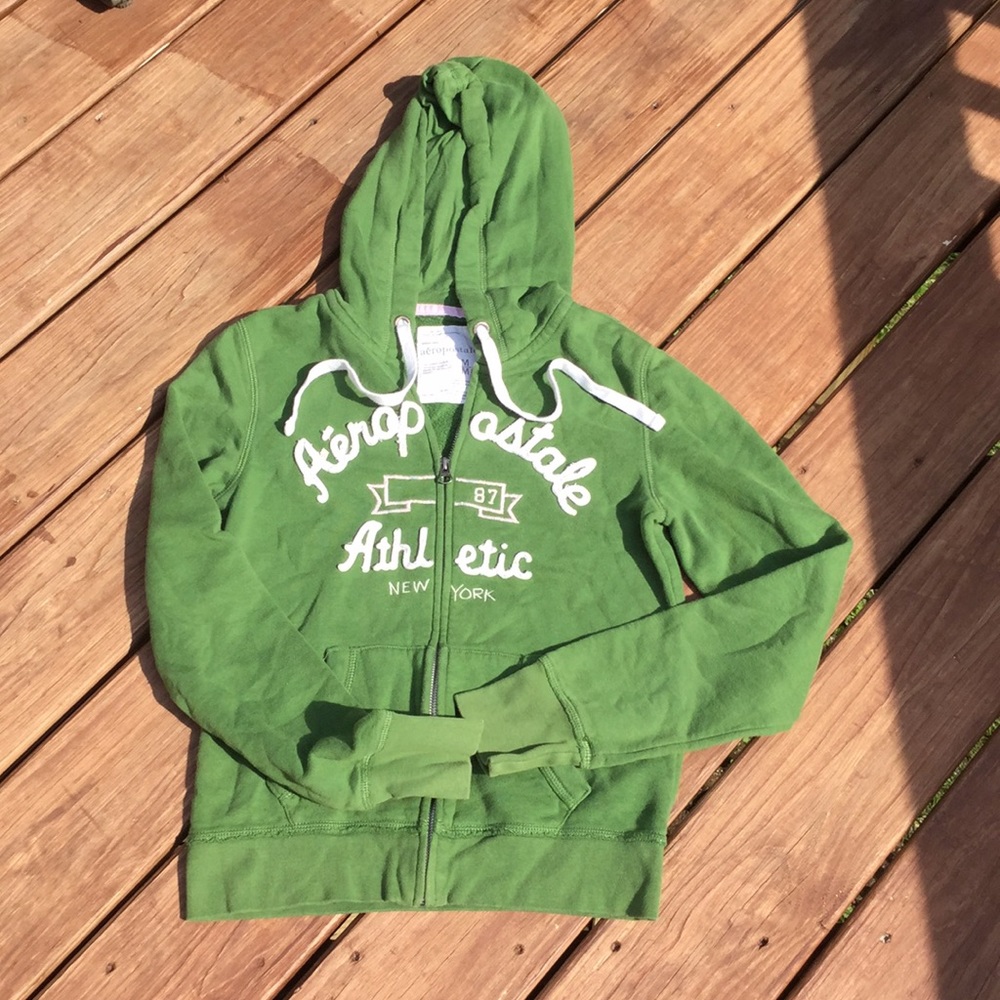 Green Aéropostale zip up jacket